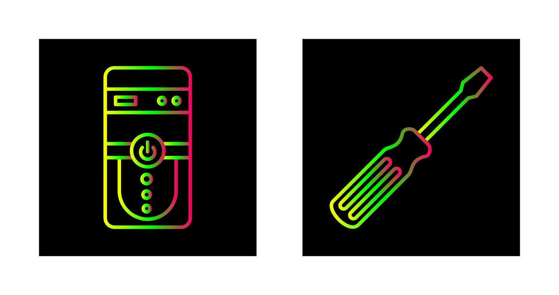 Zentralprozessor und Schraube Treiber Symbol vektor