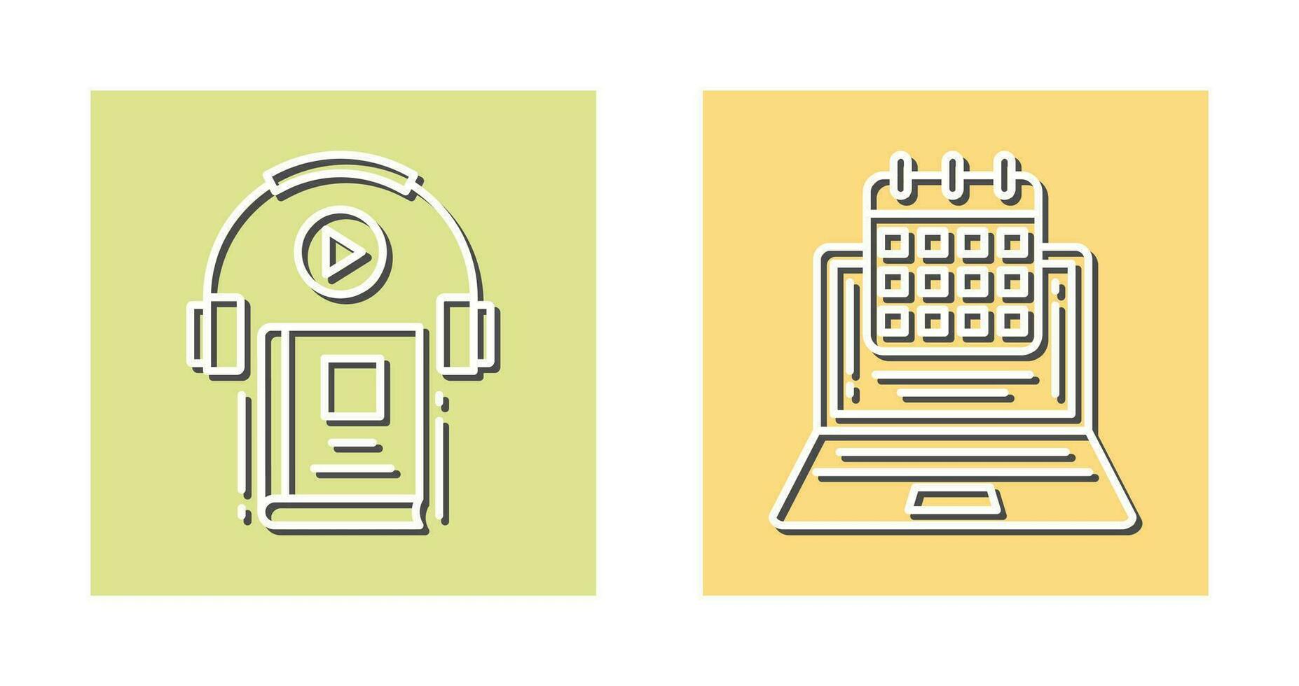 Zeitplan und Audio- Buch Symbol vektor