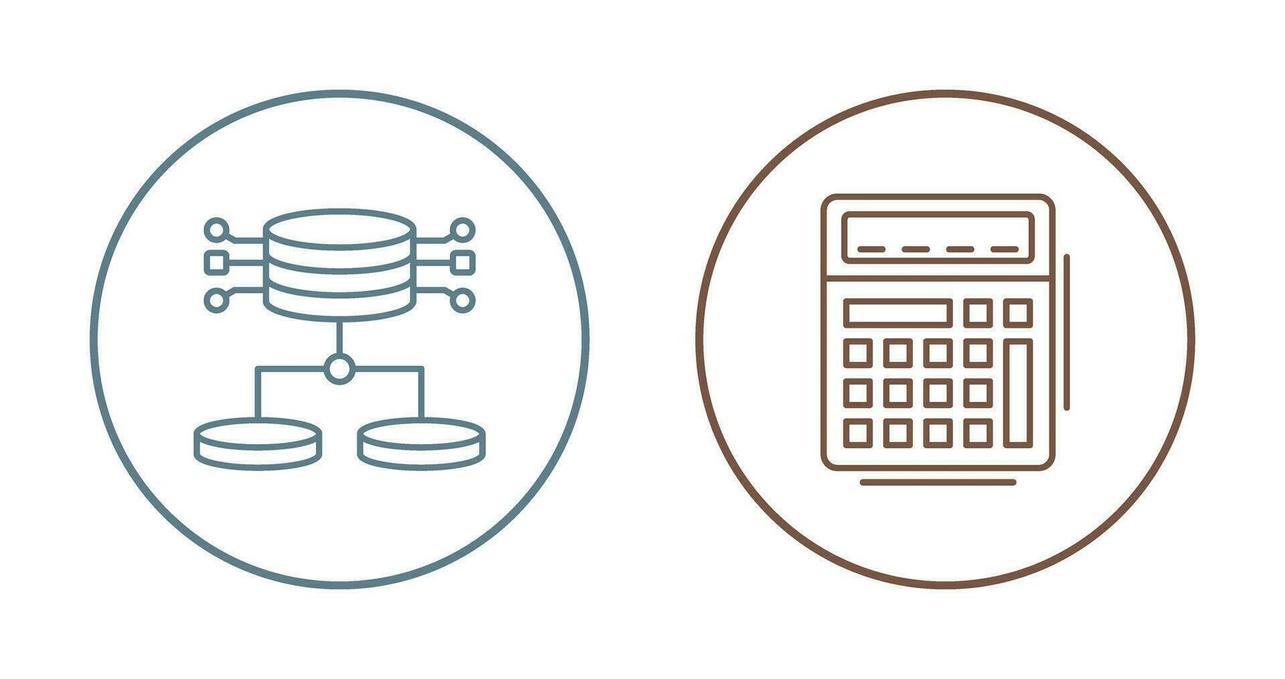 strukturerad data och kalkylator ikon vektor