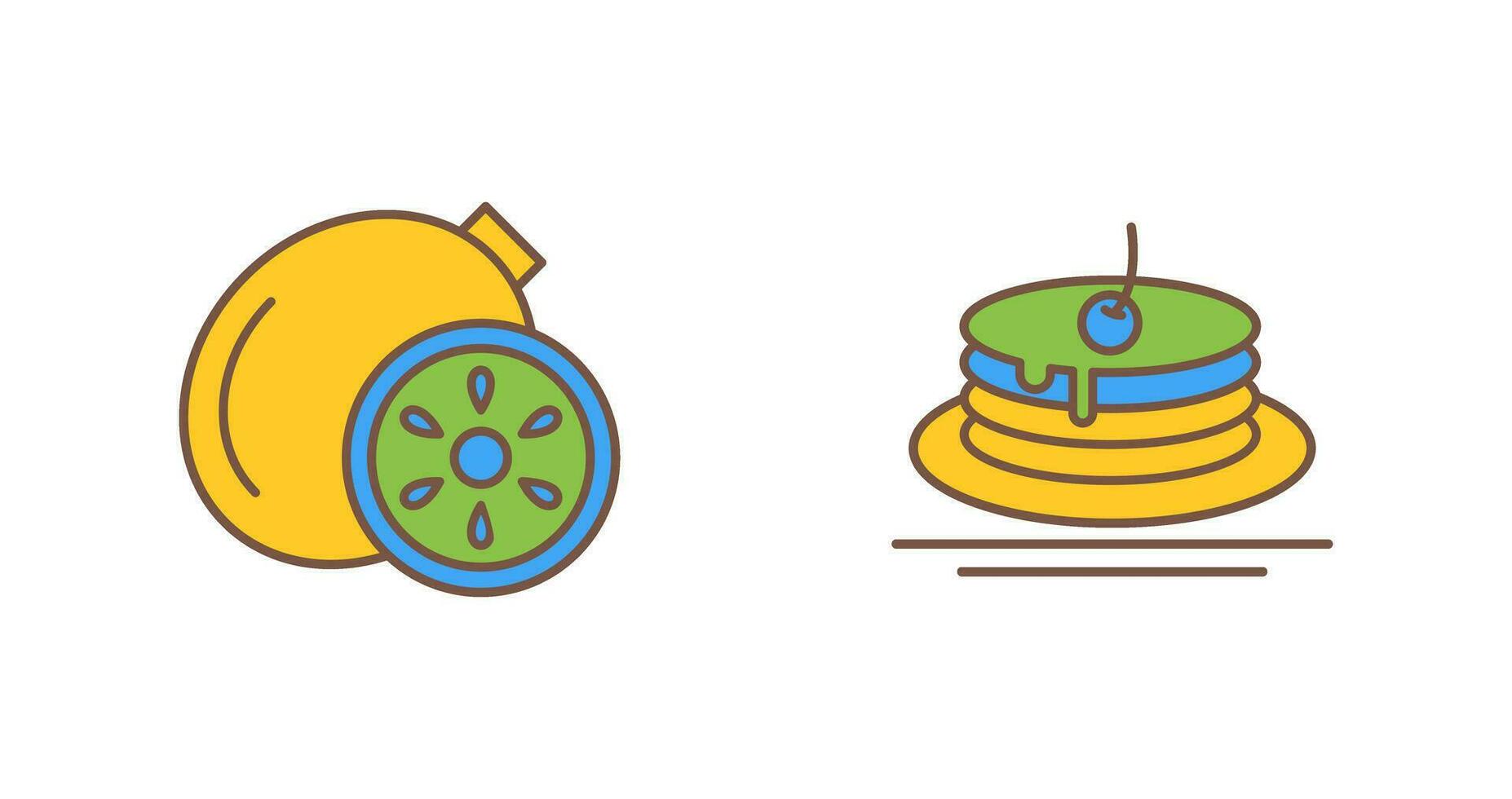 kiwi och pannkaka ikon vektor