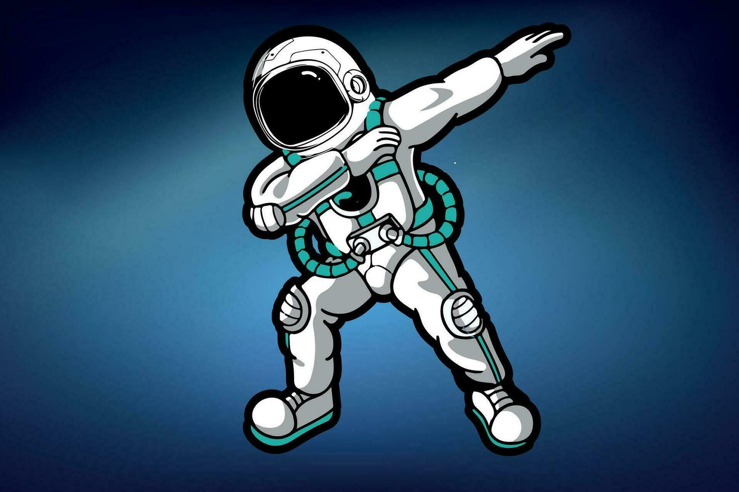 Astronaut Grafik T-Shirt Design bereit zum drucken, Raumfahrer Symbol, äußere Raum, Vektor Illustration