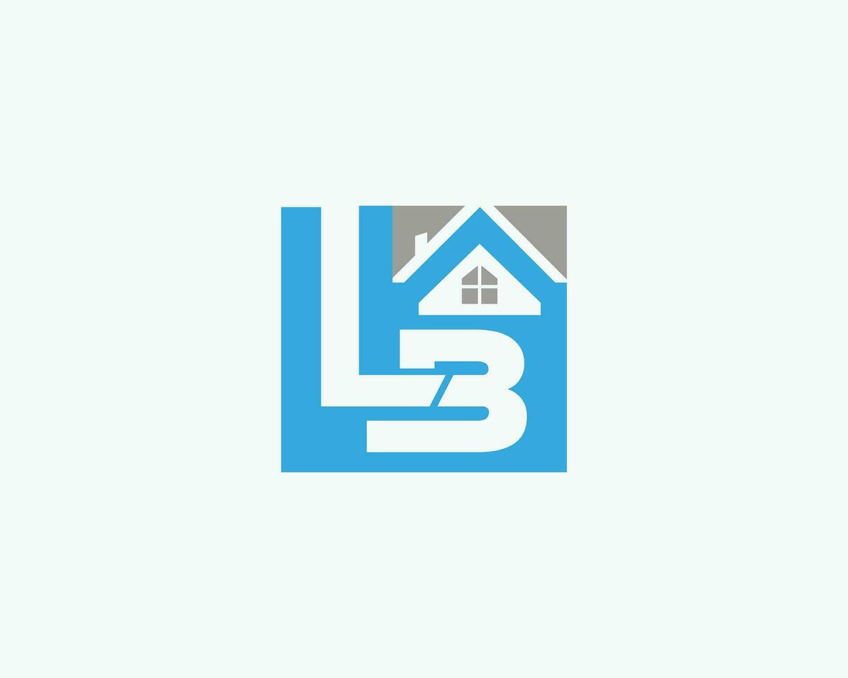 lb hus brev logotyp verklig egendom design vektor