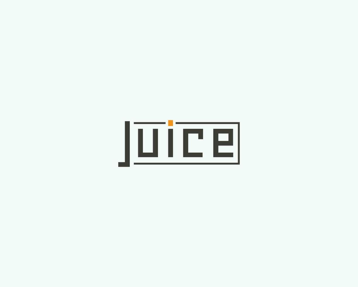 juice brev logotyp design vektor