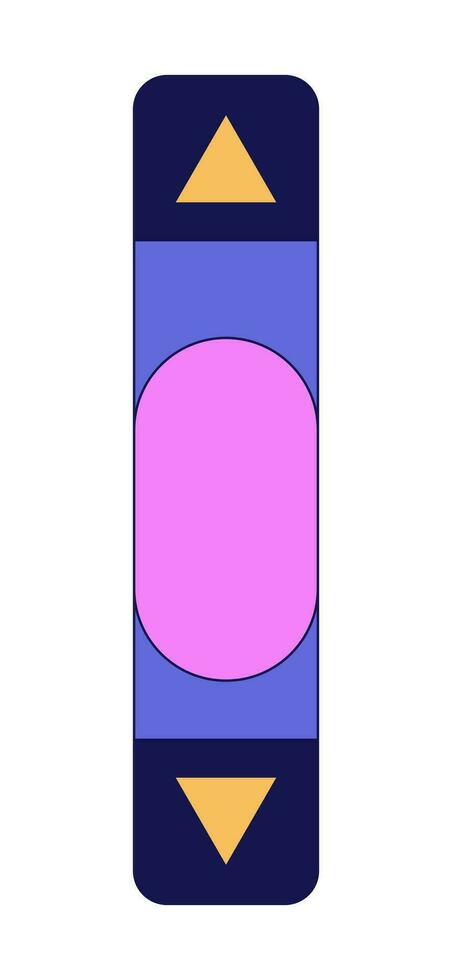 vertikal skrolla bar 2d linjär tecknad serie objekt. gammal fashioned stil rullning webb rullningslist isolerat linje vektor element vit bakgrund. retro 80s reglaget kontrollera Färg platt fläck illustration