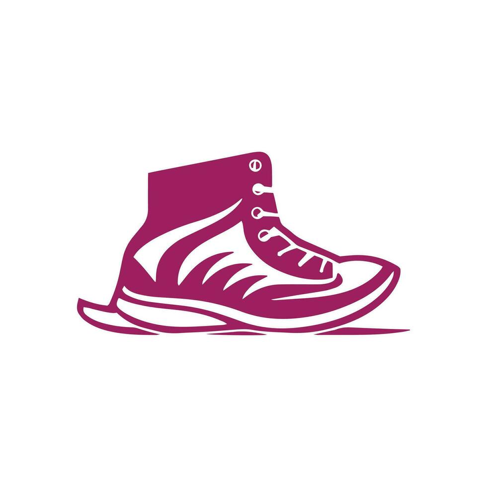 Logo von Schuh Symbol Schule Stiefel Vektor isoliert Sport Schuhe Silhouette Design zum Dame