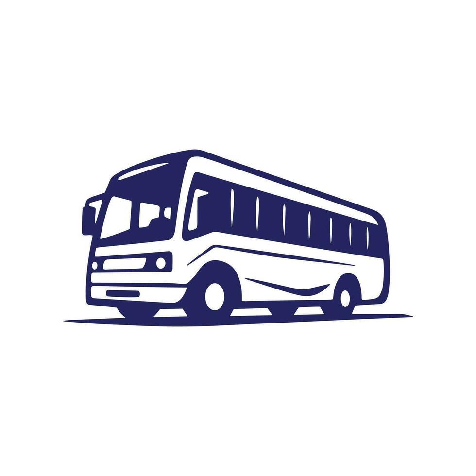 logotyp av buss ikon skola buss vektor isolerat transport buss silhuett design