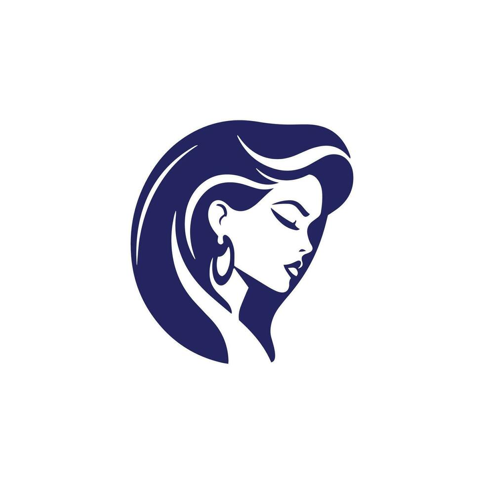 logotyp av flicka ikon vektor isolerat kvinna silhuett kvinna design