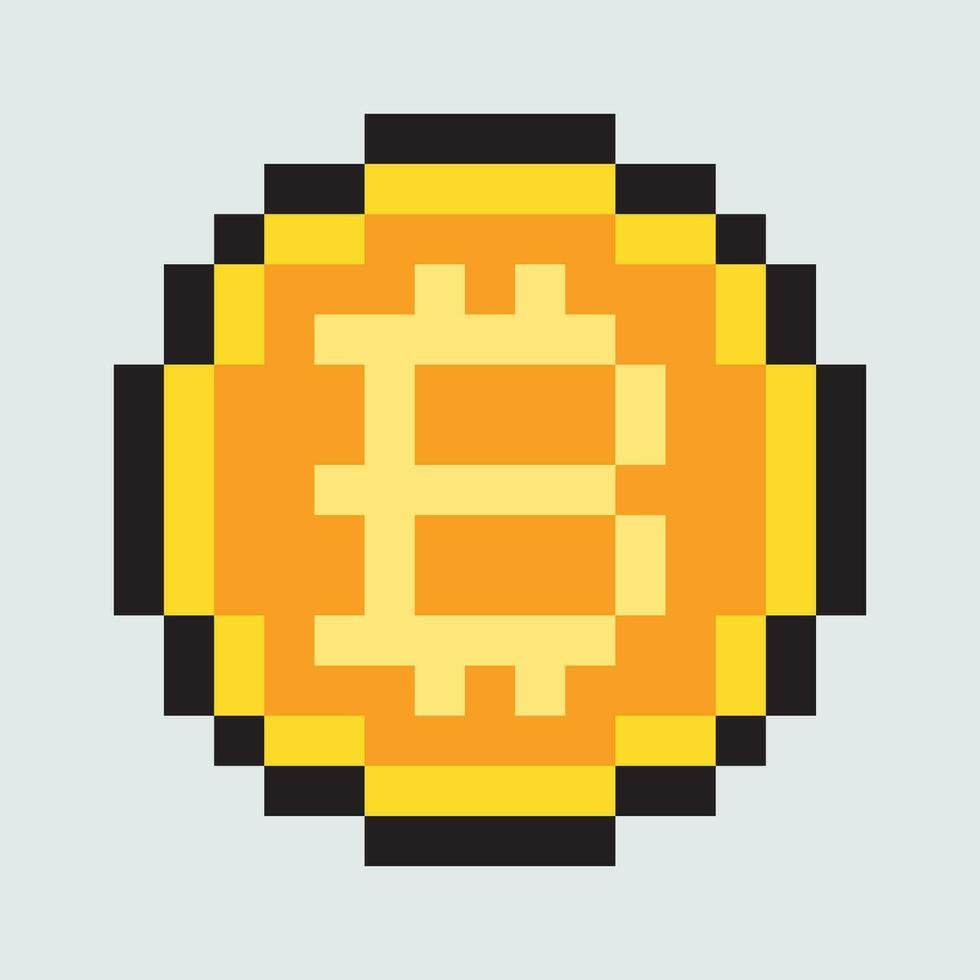 Bitcoin Pixel Kunst Symbol Vektor