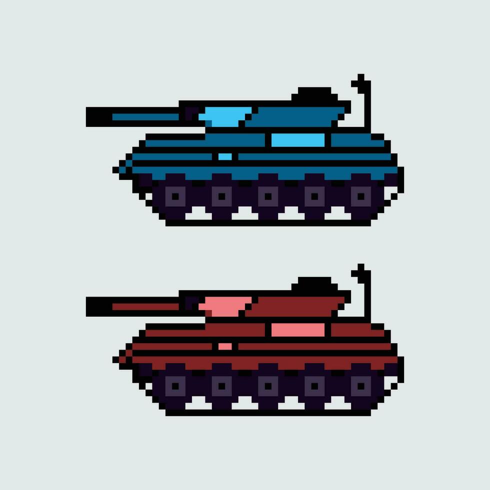 pixel tank uppsättning vektor