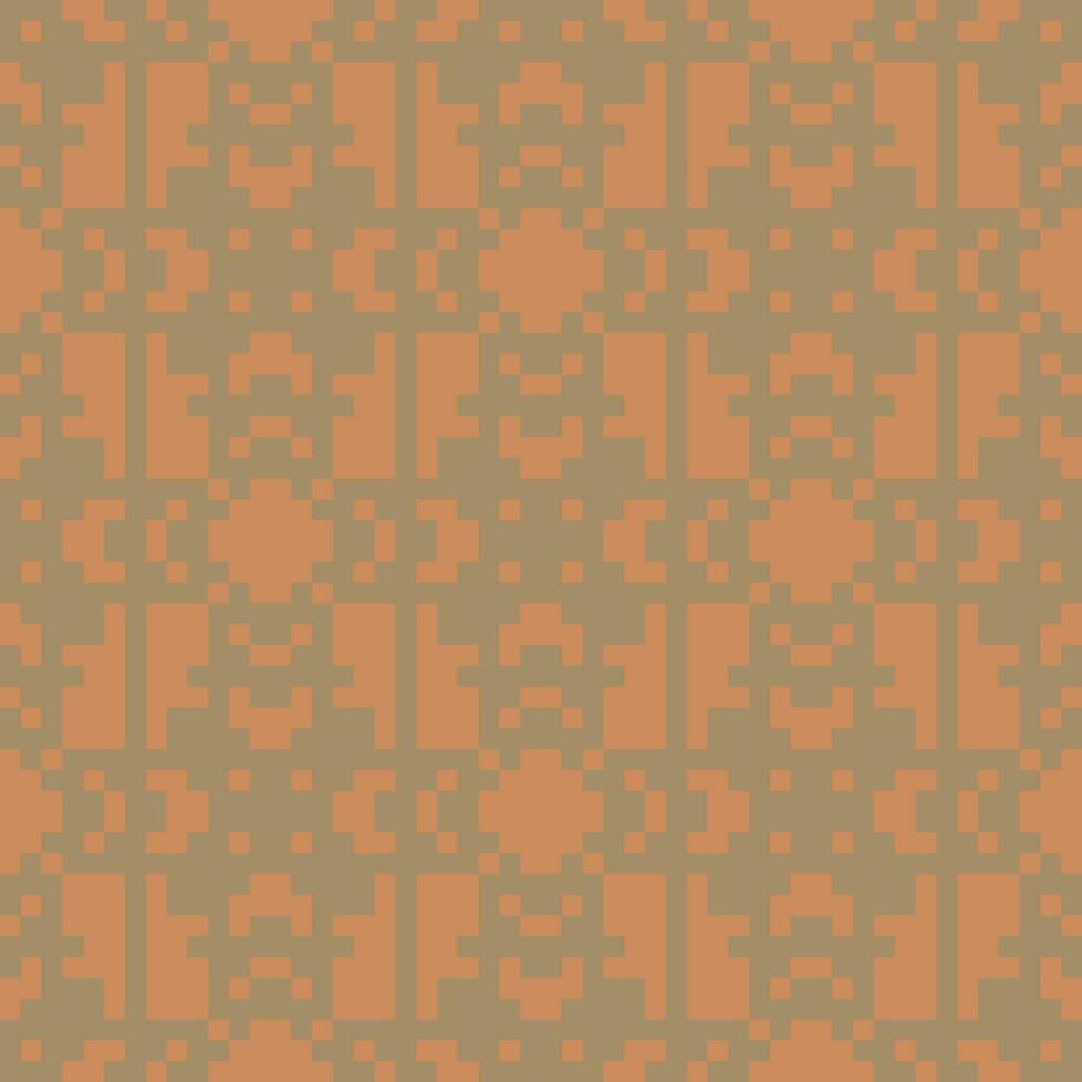 ein Pixel Muster im Orange und braun vektor