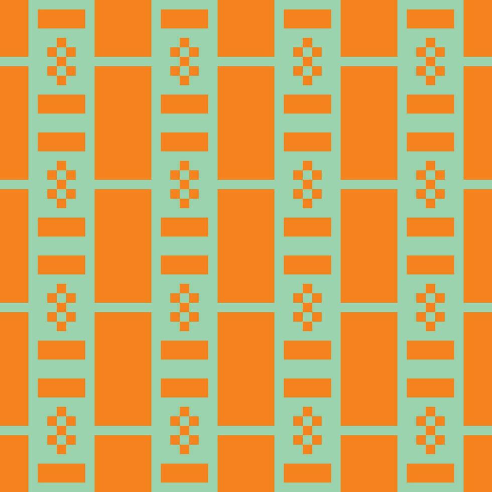 ein Muster mit Quadrate und Dreiecke auf ein Orange Hintergrund vektor