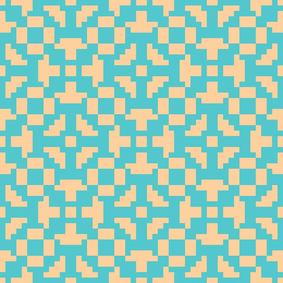 en blå och orange rutig mönster vektor