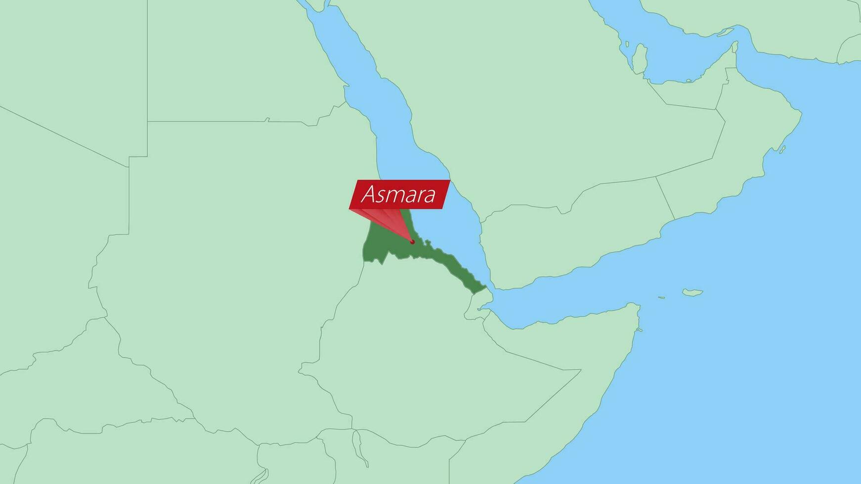 Karta av eritrea med stift av Land huvudstad. vektor