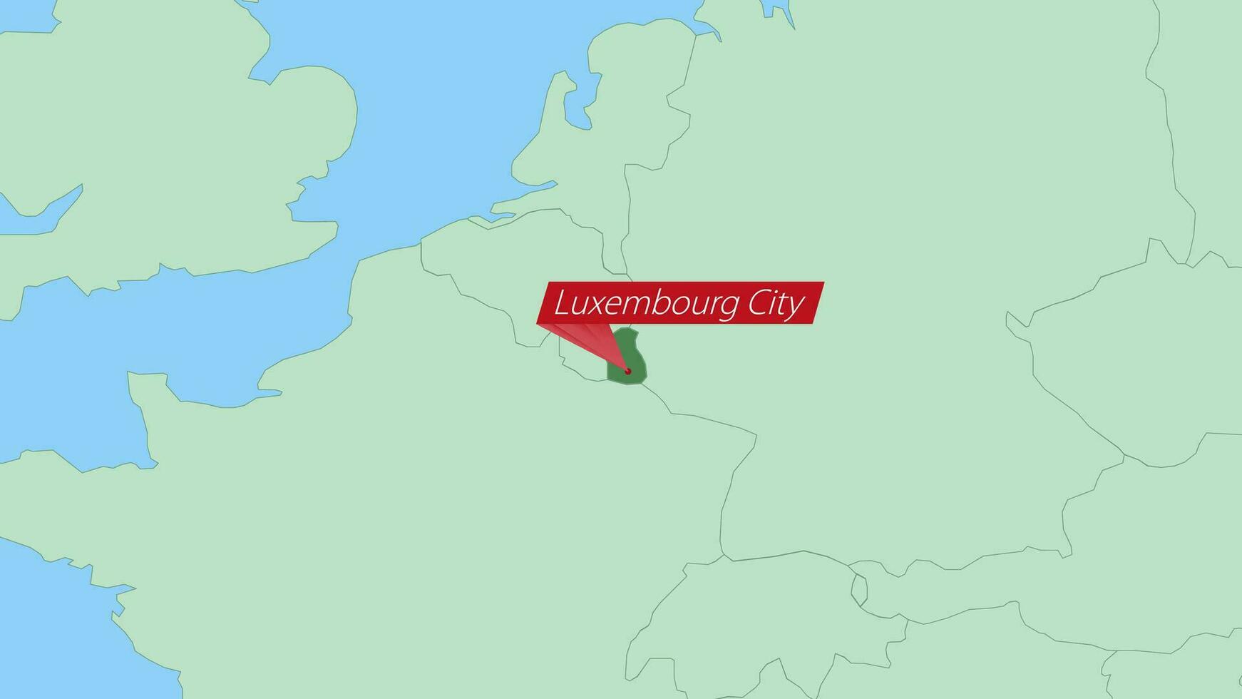 Karta av luxemburg med stift av Land huvudstad. vektor