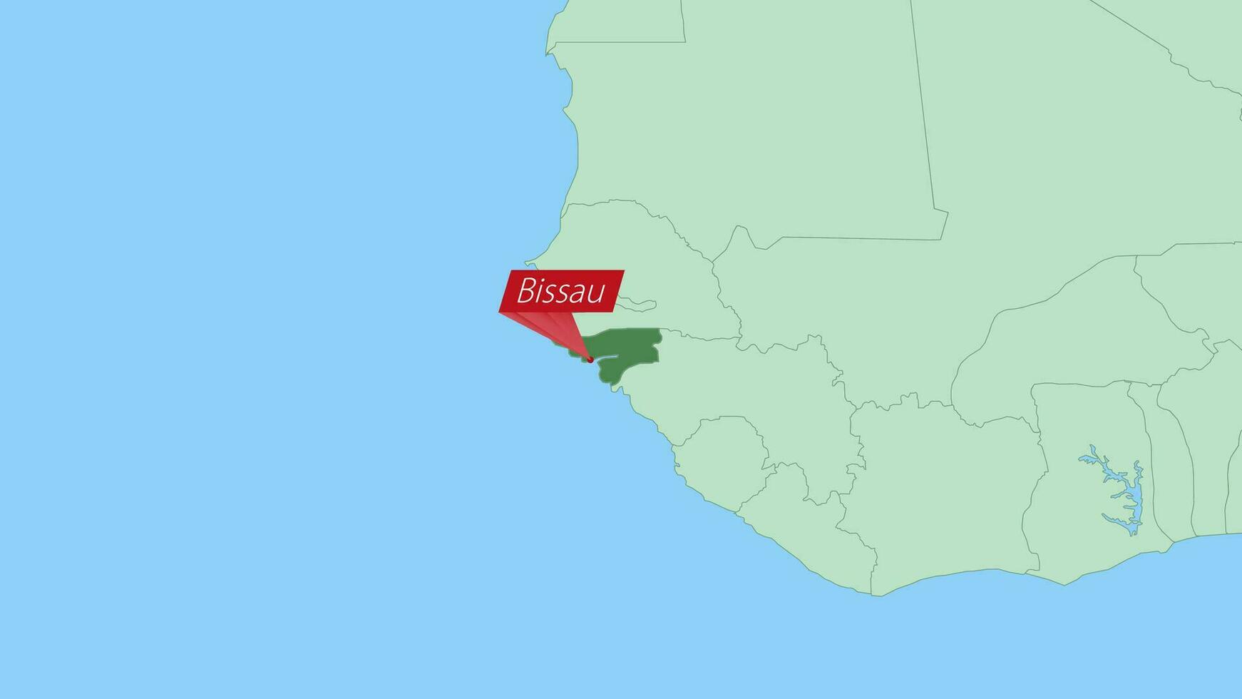 Karta av guinea-bissau med stift av Land huvudstad. vektor