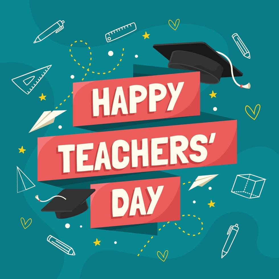 Happy Teacher's Day Hintergrund vektor