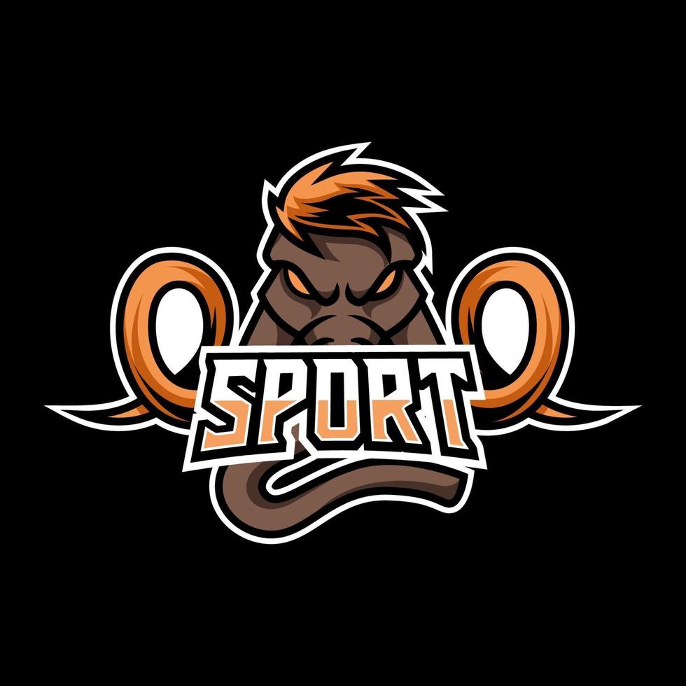 mammut sport gaming logotyp design vektor