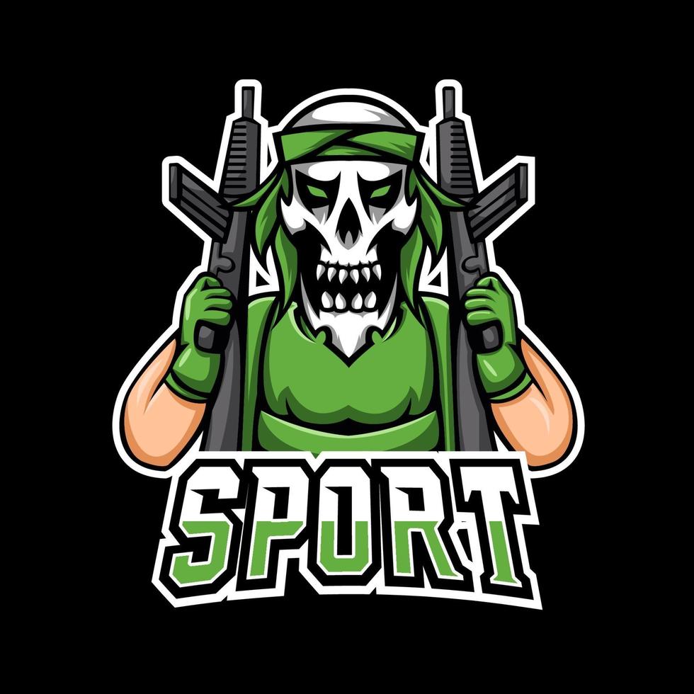 shooter sport e-sport gaming maskot logotyp mall, för ditt lag vektor