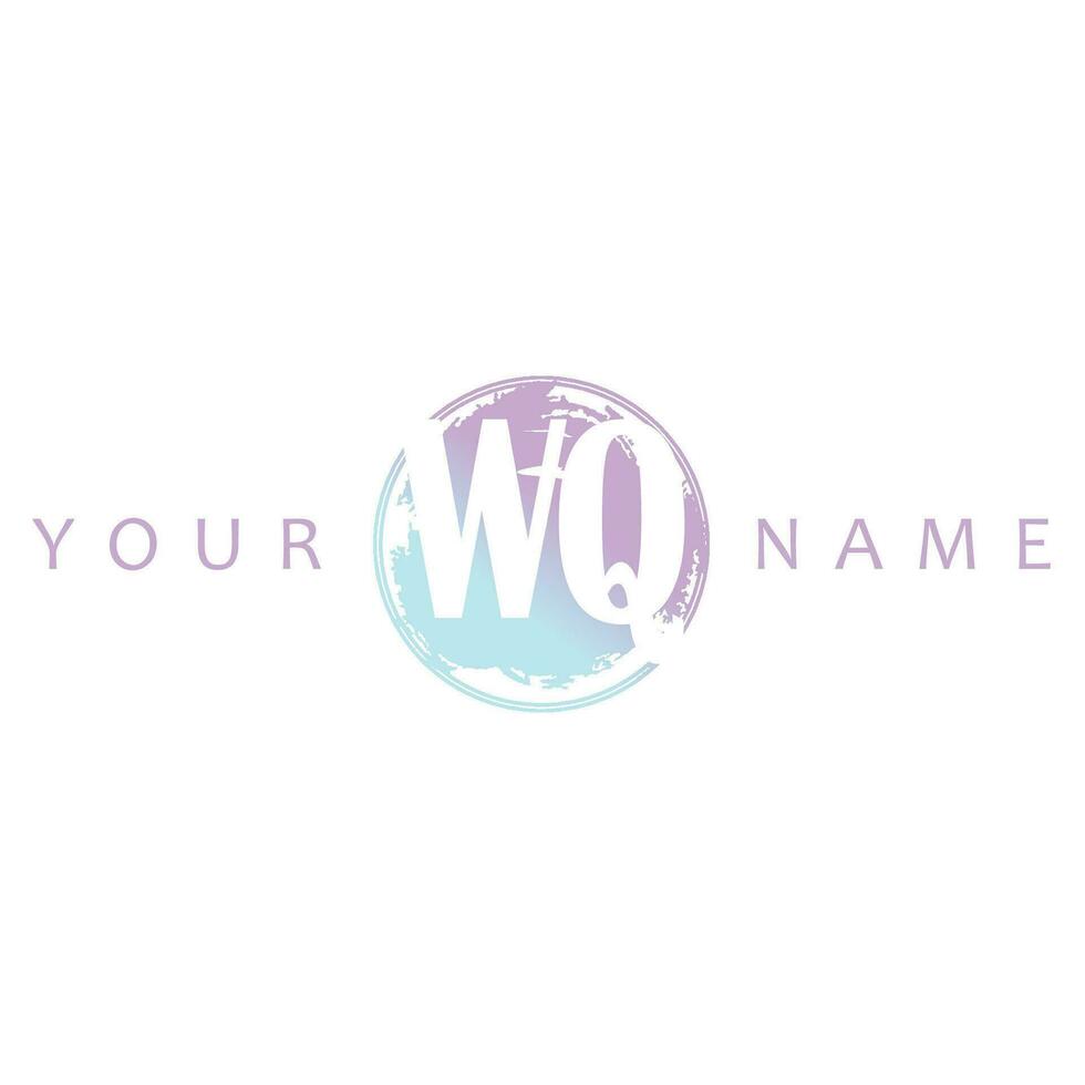 wq första logotyp vattenfärg vektor design