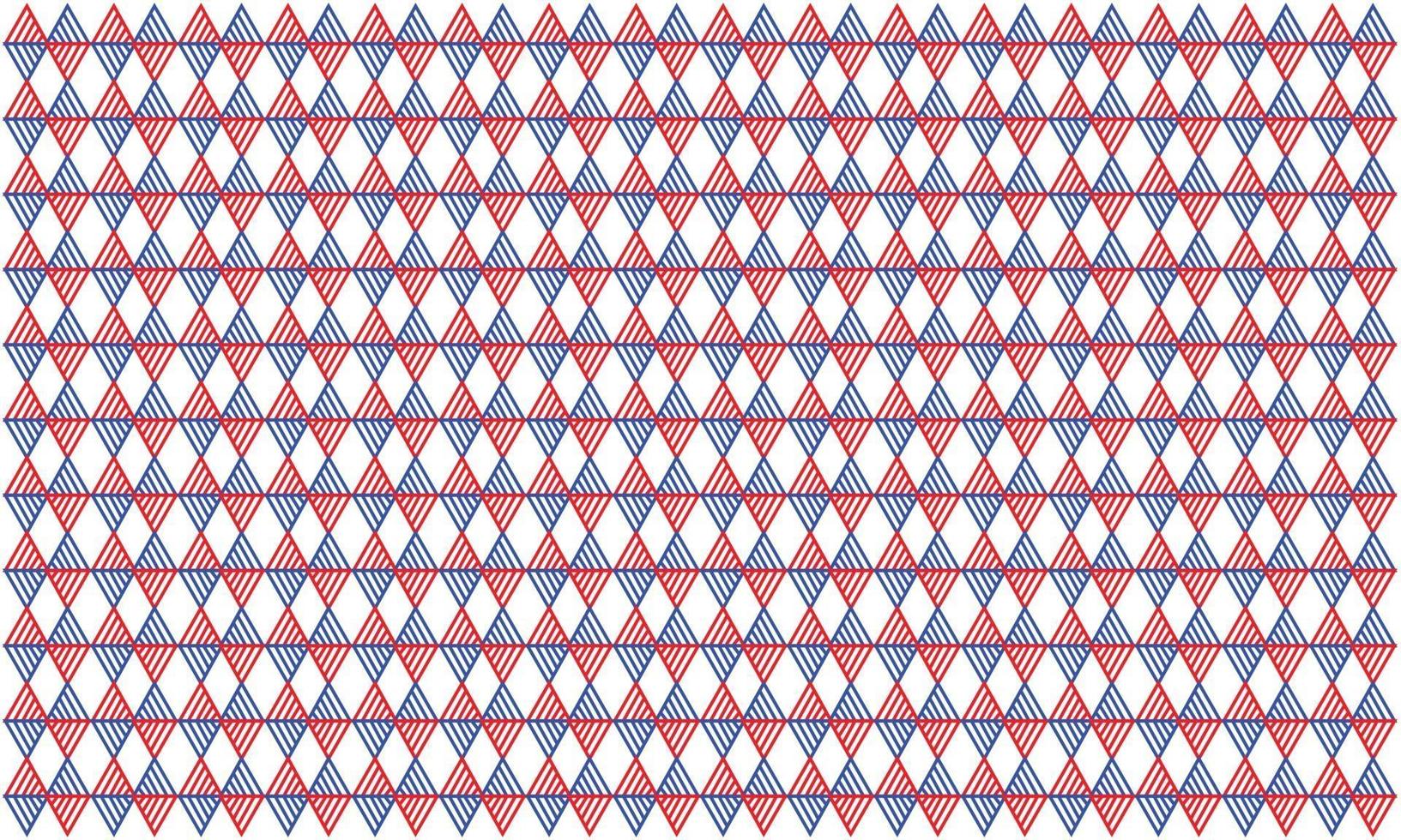 sömlöst mönster som kombinerar fyra blå och orange triangelslag vektor