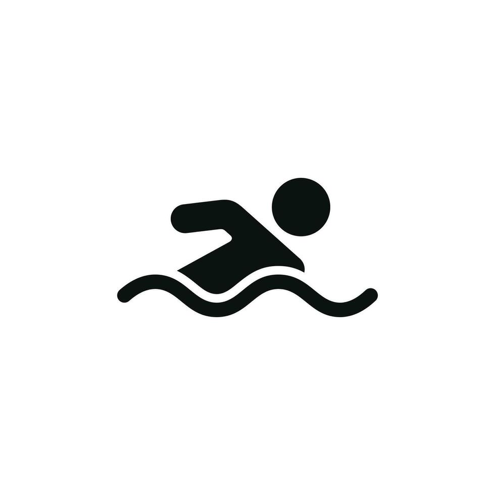 simning ikon isolerat på vit bakgrund vektor