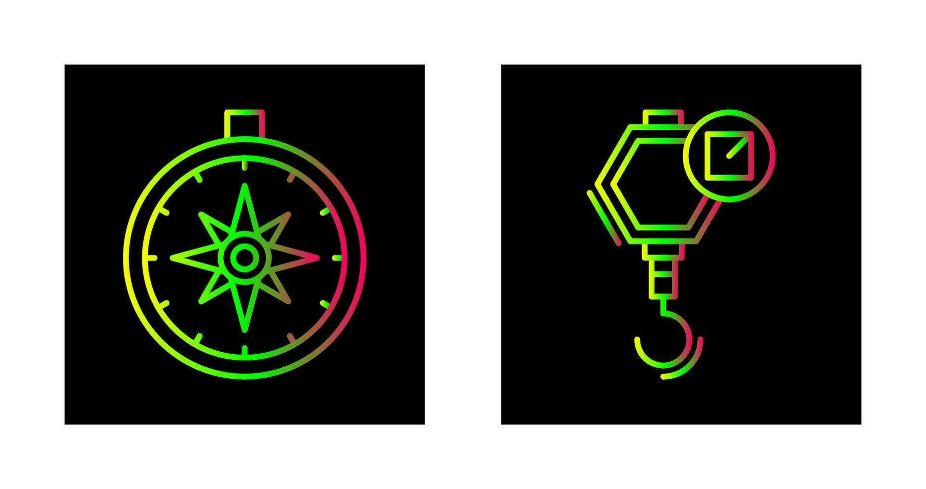 Kompass und Haken Symbol vektor