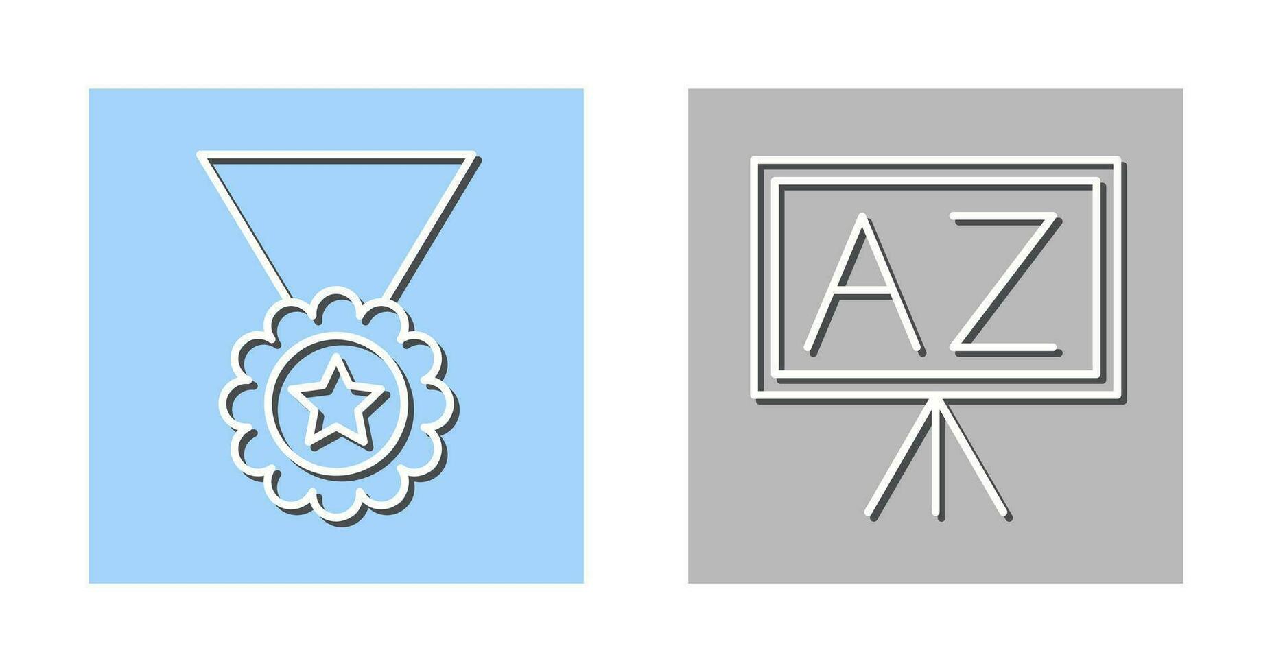 medalj och från en till z ikon vektor