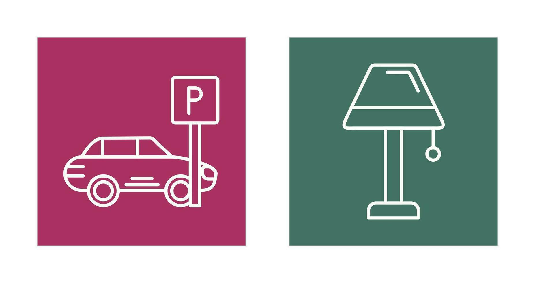 Parkplatz und Lampe Symbol vektor