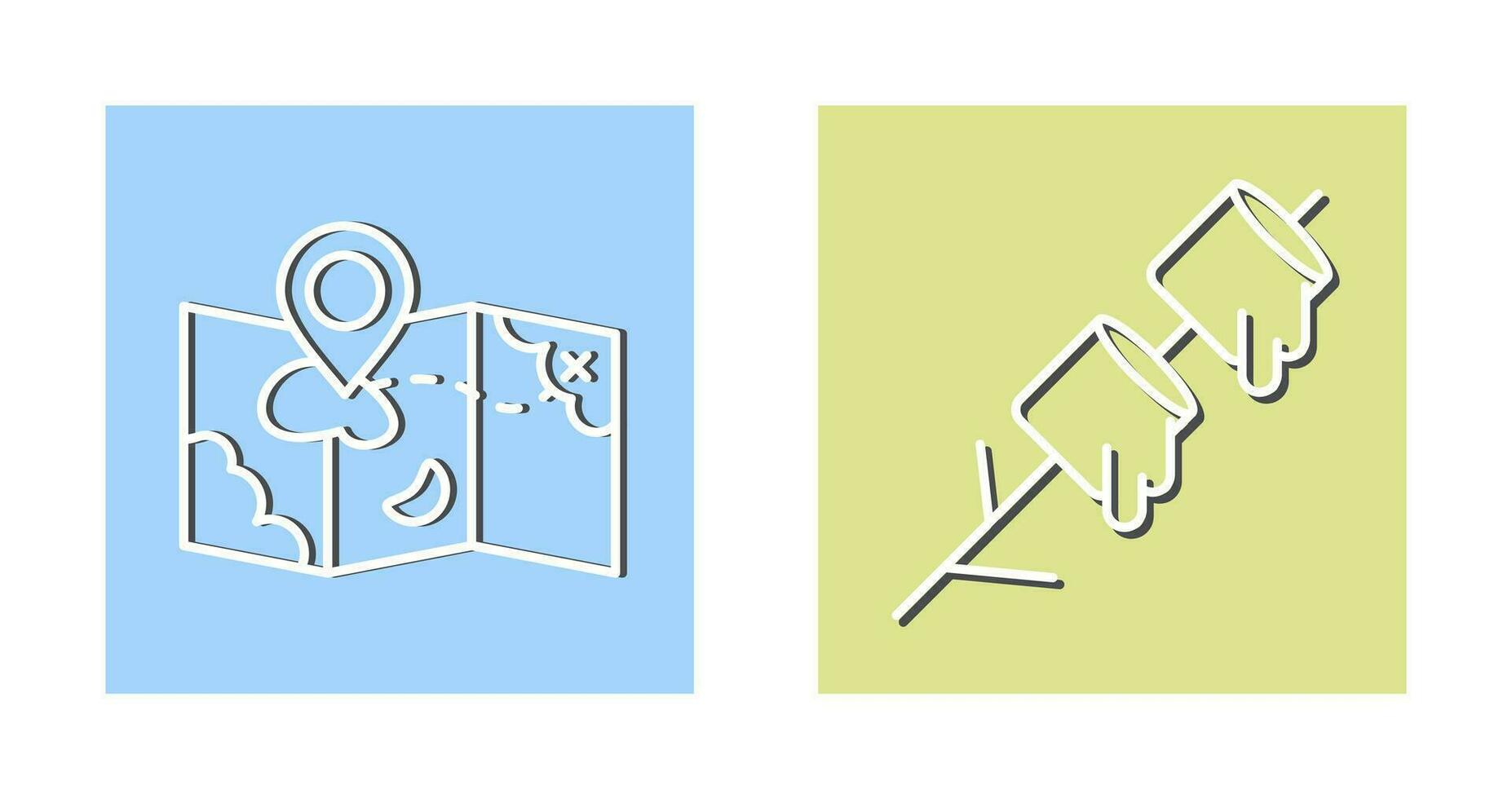Karte und Marshmallows Symbol vektor