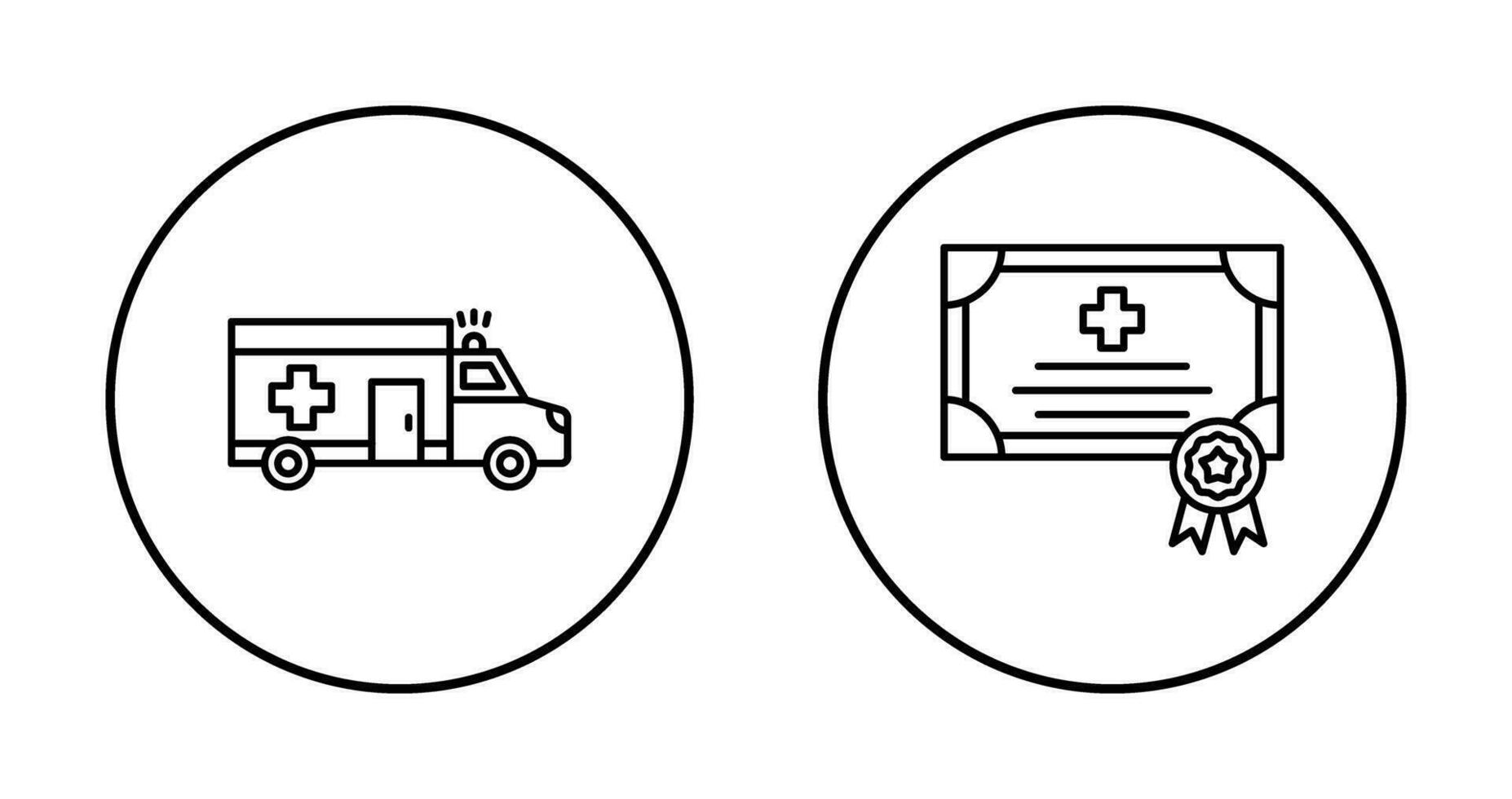 Krankenwagen und Zertifikat Symbol vektor