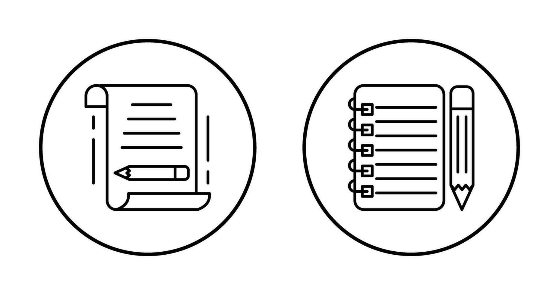 skriva och checklista ikon vektor