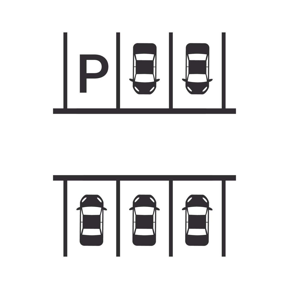 Vektor Design von ordentlich vereinbart worden Auto Parkplatz Zeichen.