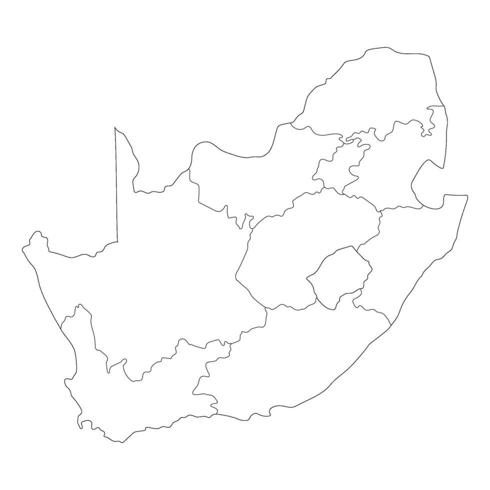 söder afrika Karta med administrativ. Karta av söder afrika vektor
