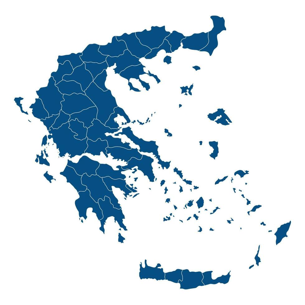 grekland Karta med administrativ. Karta av grekland vektor