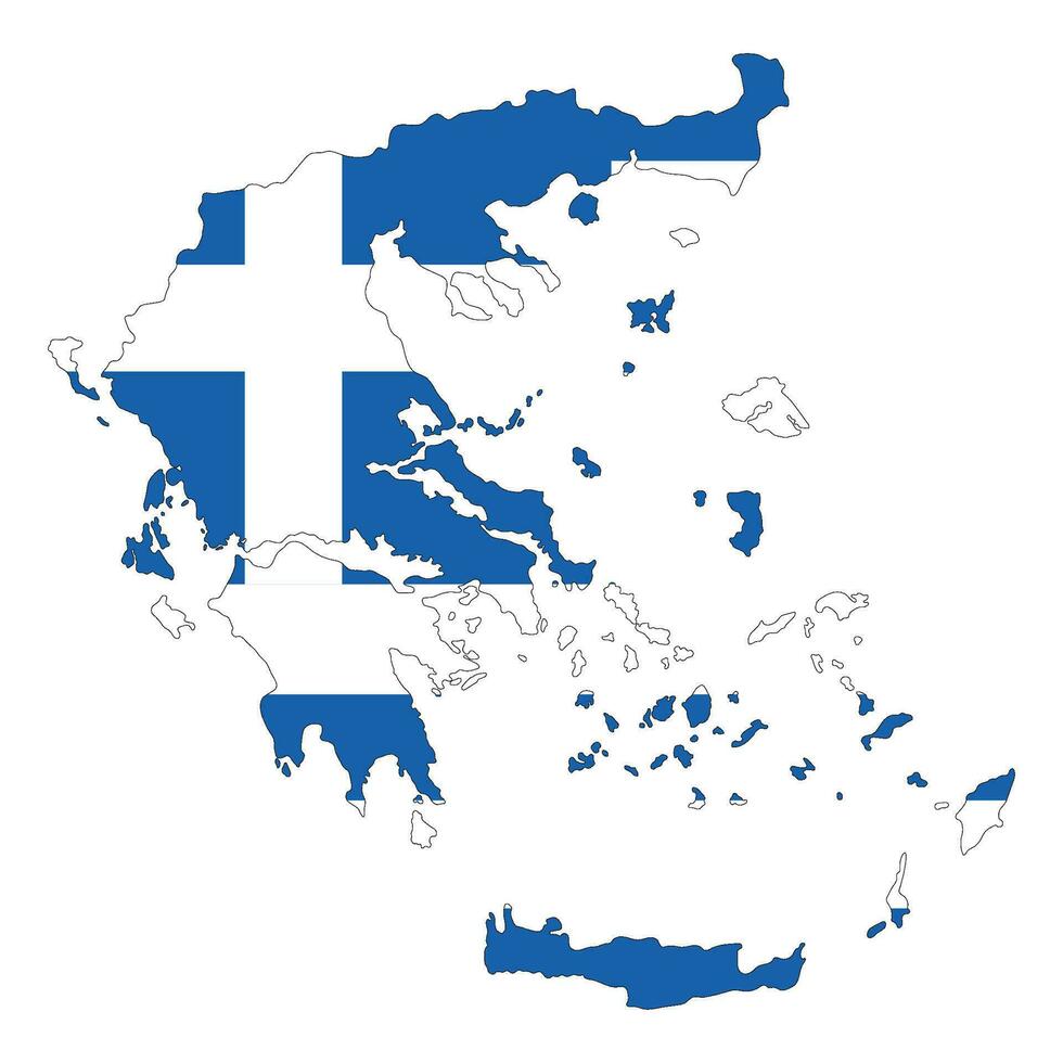 Karta av grekland med grekland flagga vektor