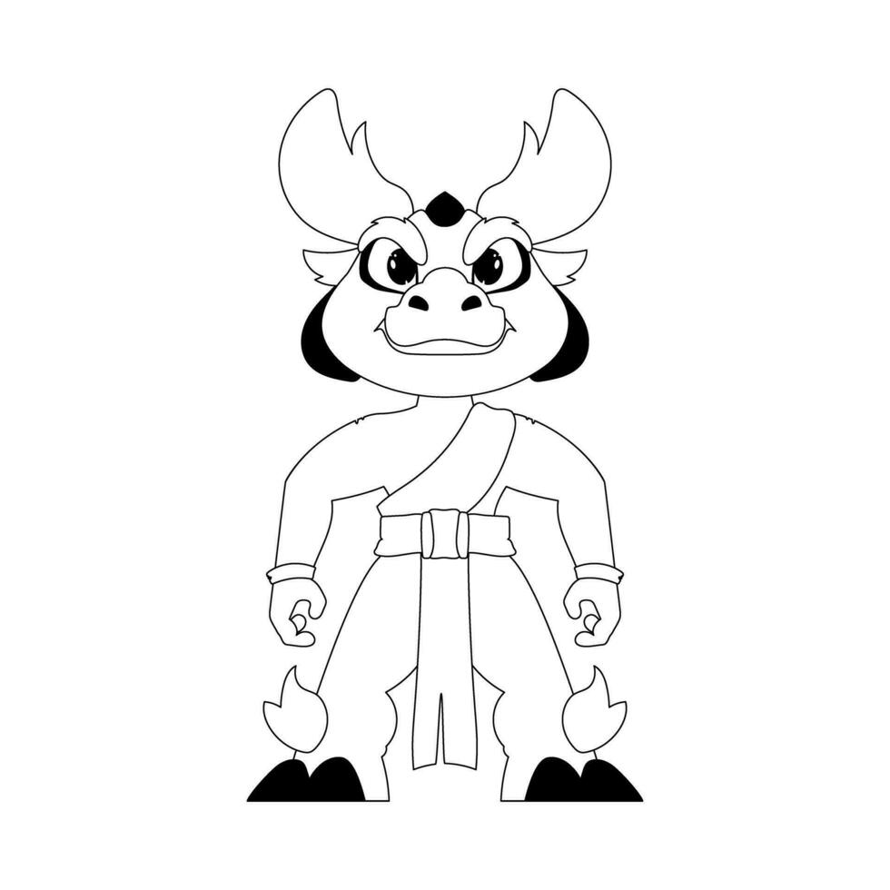 mystisk shaolin krigare i de form av en kinesisk drake tecknad serie karaktär. färg stil vektor