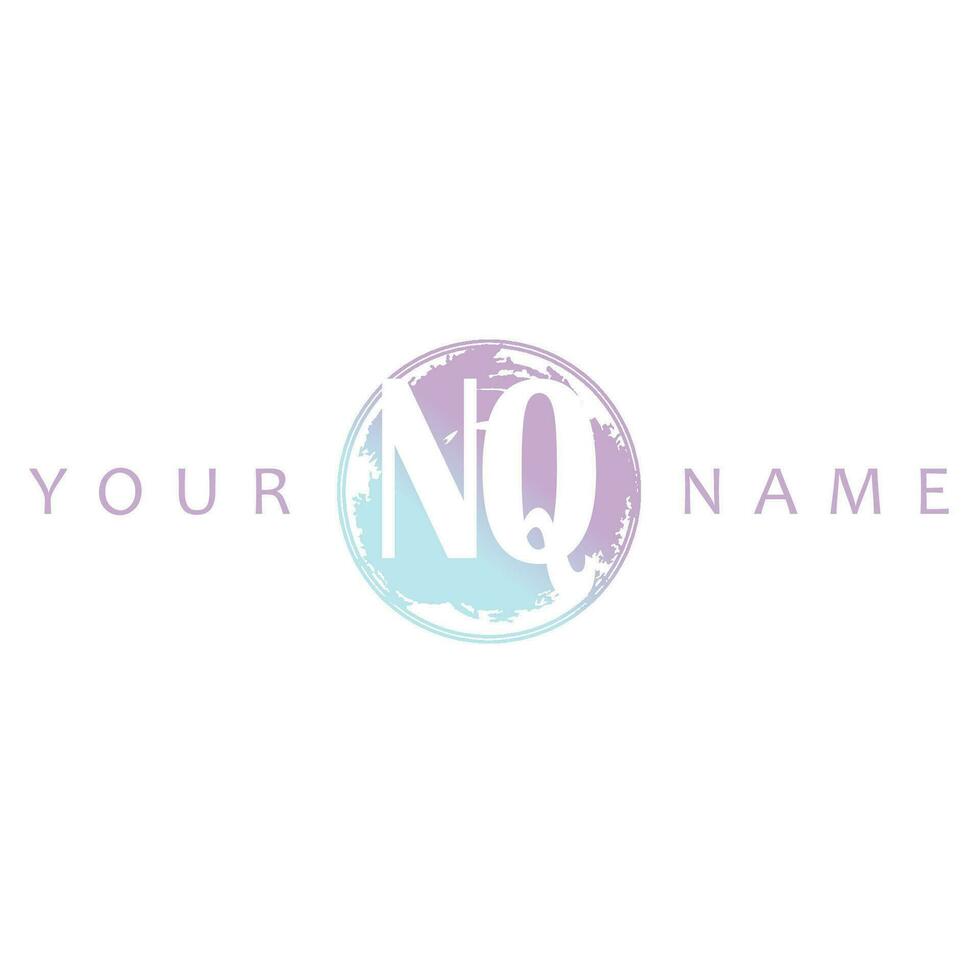 nq Initiale Logo Aquarell Vektor Design