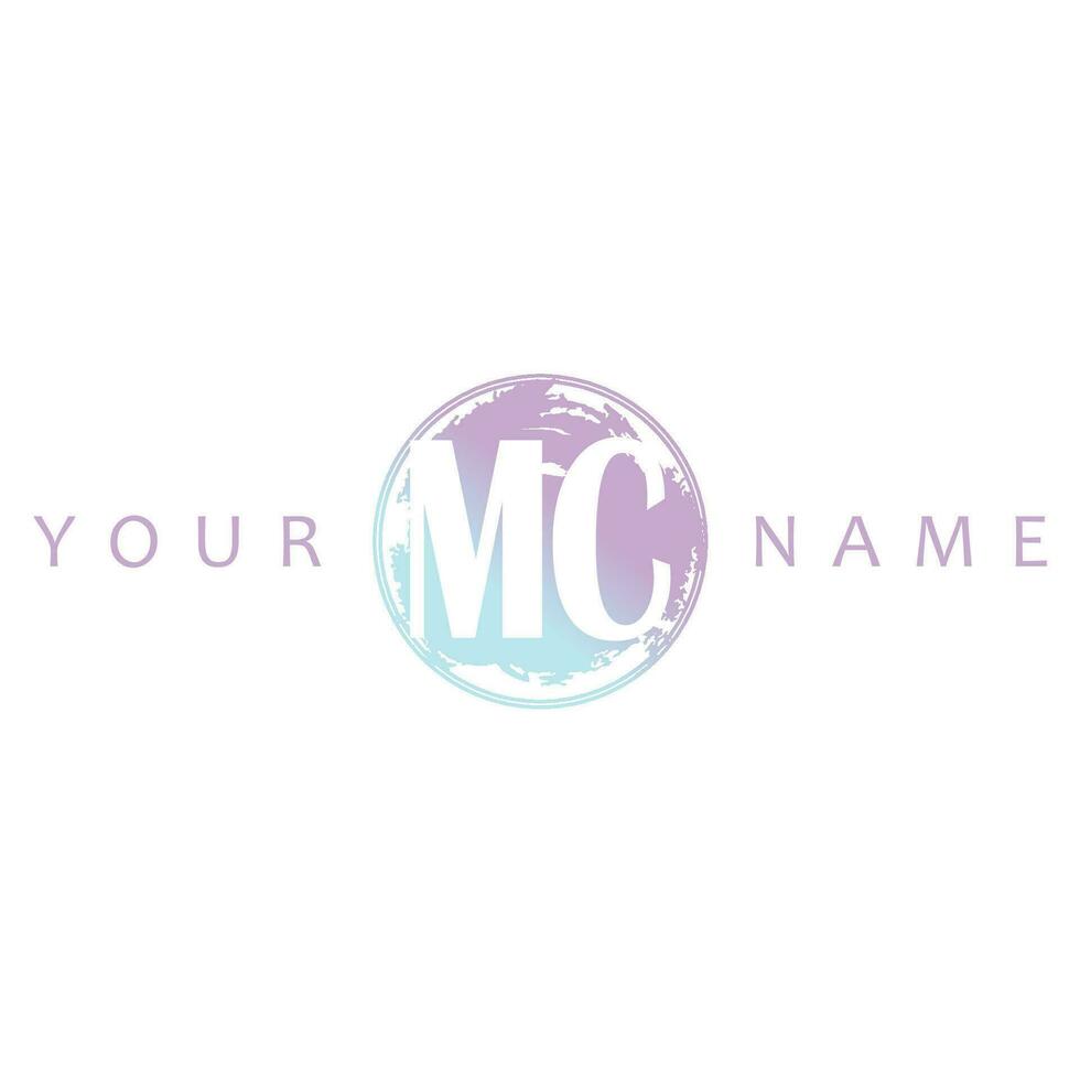 mc Initiale Logo Aquarell Vektor Design