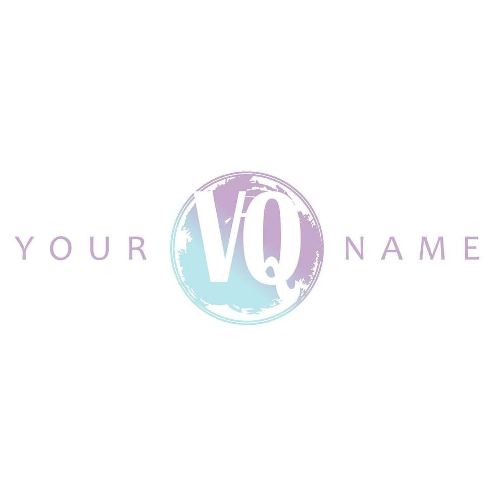 vq Initiale Logo Aquarell Vektor Design