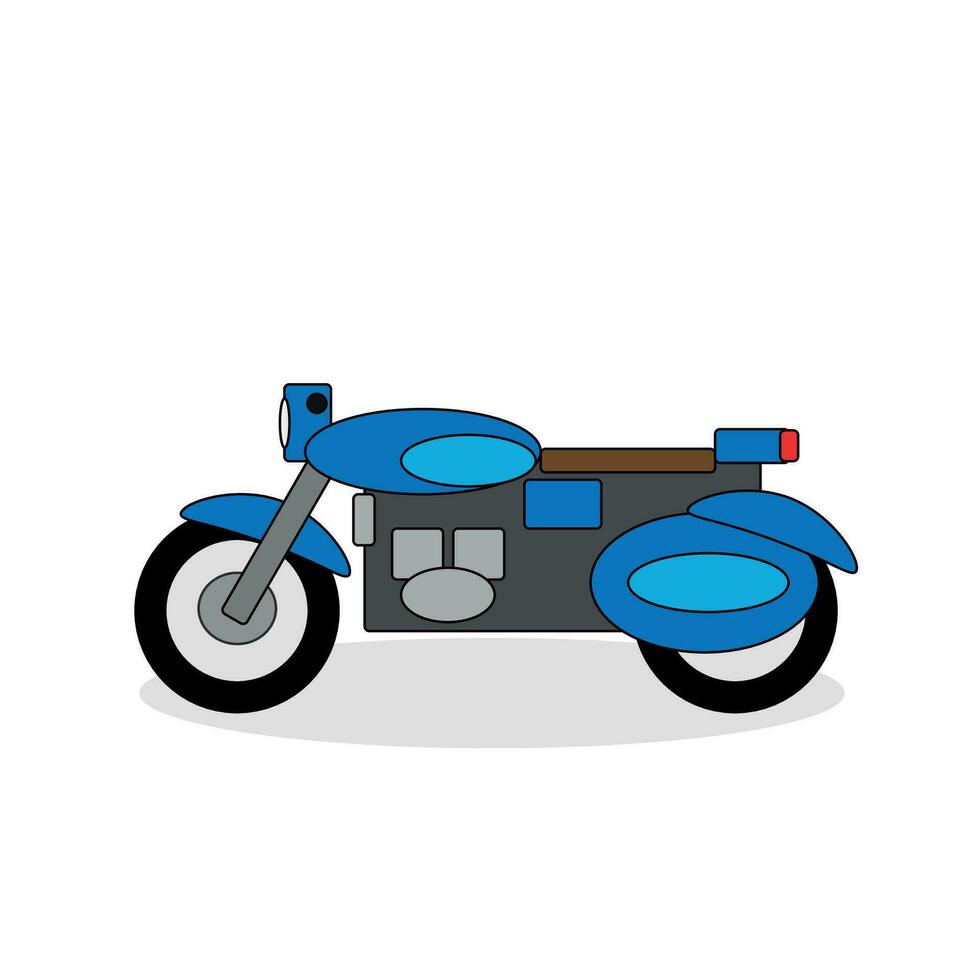 Blau retro Fahrrad isoliert auf Weiß Hintergrund vektor