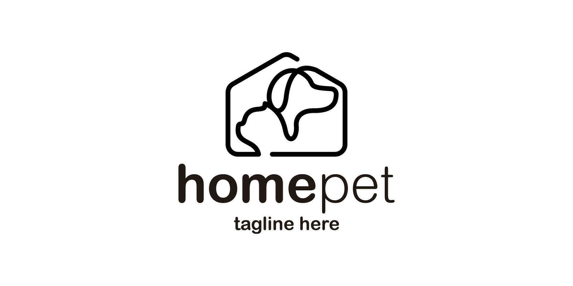 logotyp design kombinerande de form av en hus med djur- sällskapsdjur. vektor