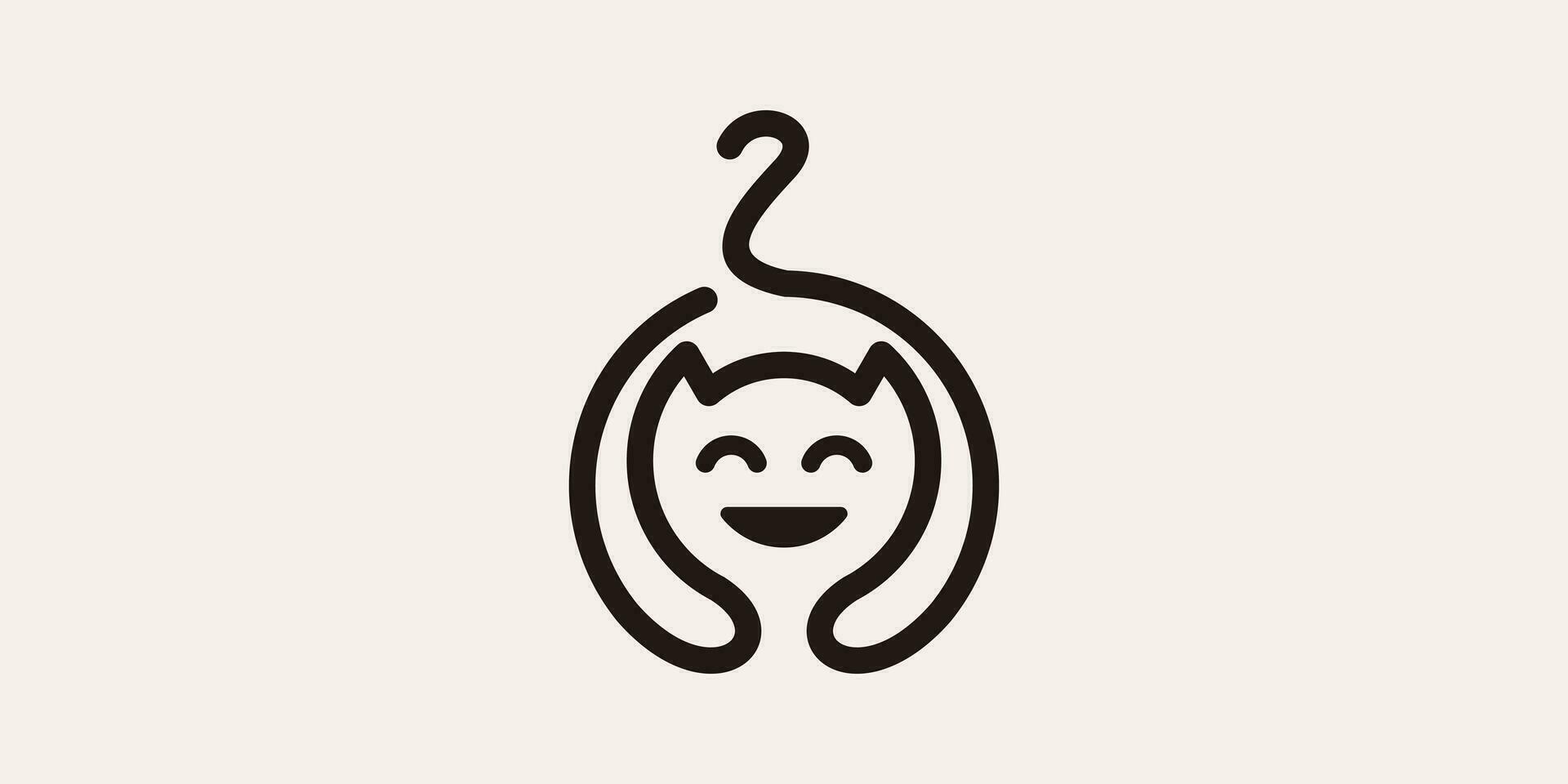Haustier Logo Design mit Katze Elemente gemacht mit ein minimalistisch Linie Stil. vektor