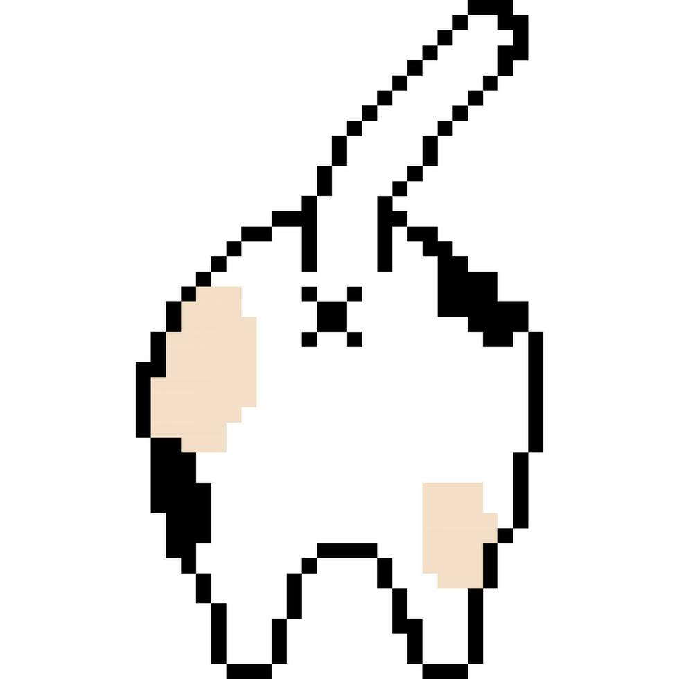 Katze Karikatur Symbol im Pixel Stil vektor