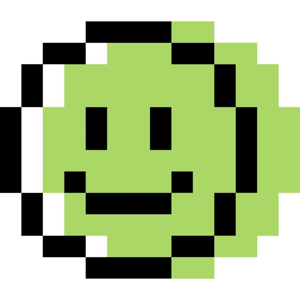 Lächeln Karikatur Symbol im Pixel Stil vektor