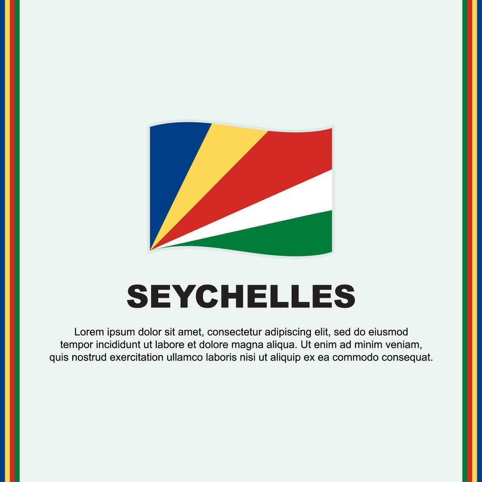 Seychellen Flagge Hintergrund Design Vorlage. Seychellen Unabhängigkeit Tag Banner Sozial Medien Post. Seychellen Karikatur vektor