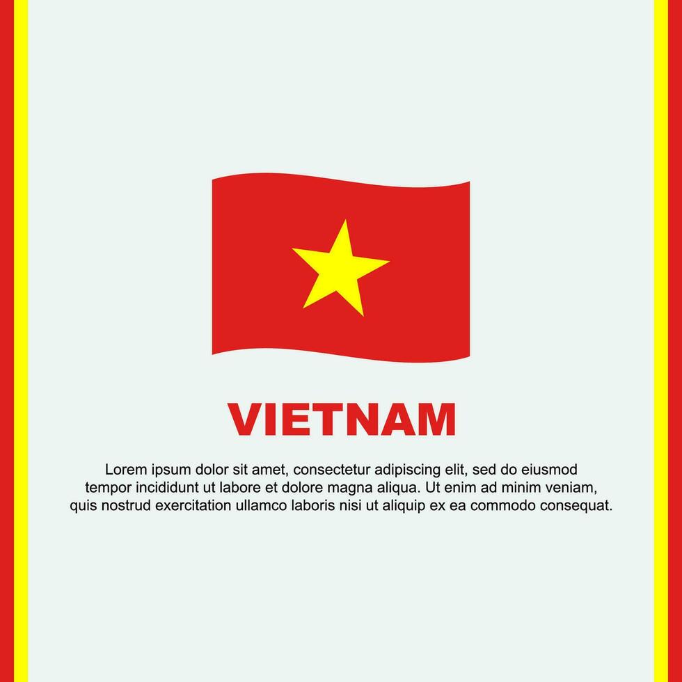 vietnam flagga bakgrund design mall. vietnam oberoende dag baner social media posta. vietnam tecknad serie vektor