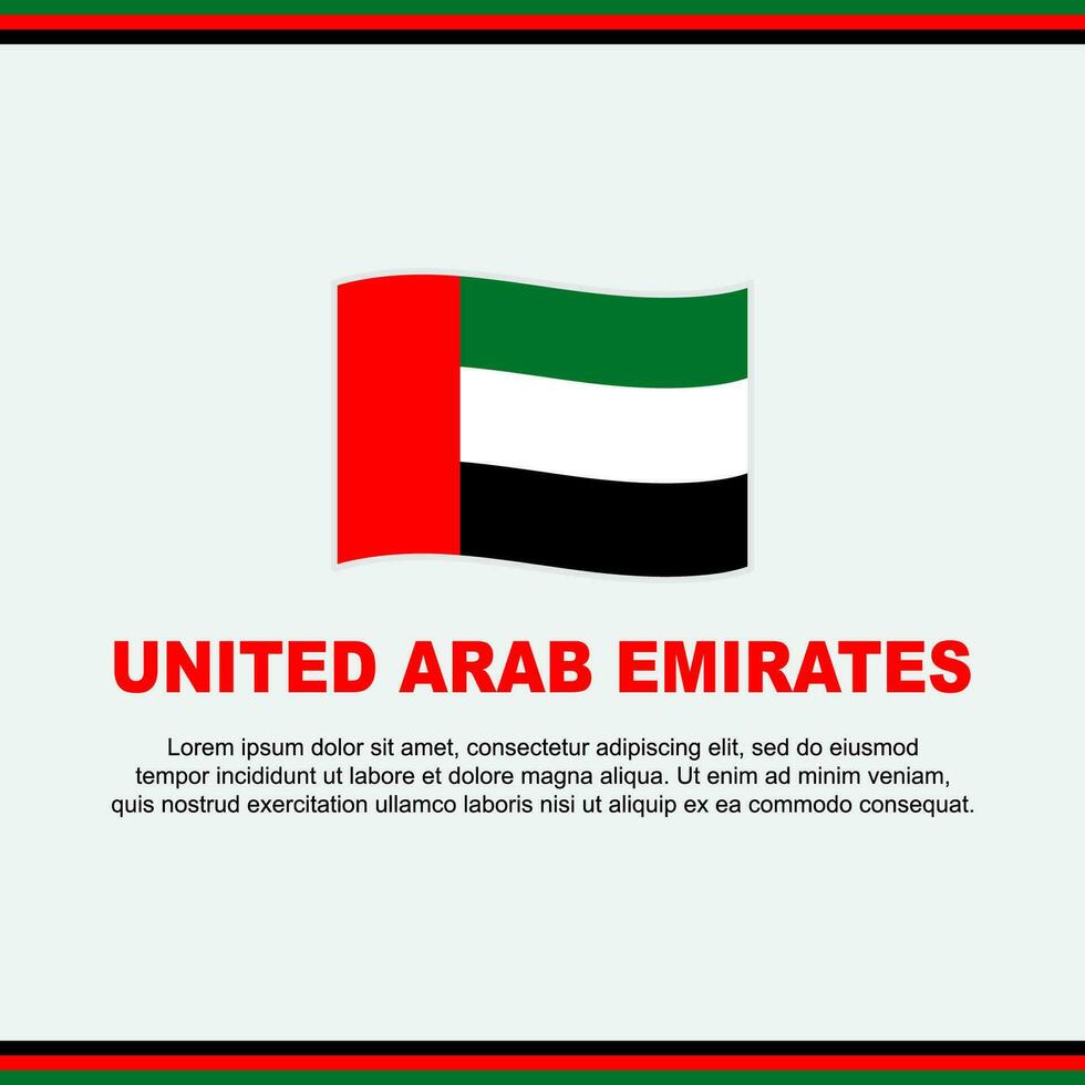 vereinigt arabisch Emirate Flagge Hintergrund Design Vorlage. vereinigt arabisch Emirate Unabhängigkeit Tag Banner Sozial Medien Post. Design vektor