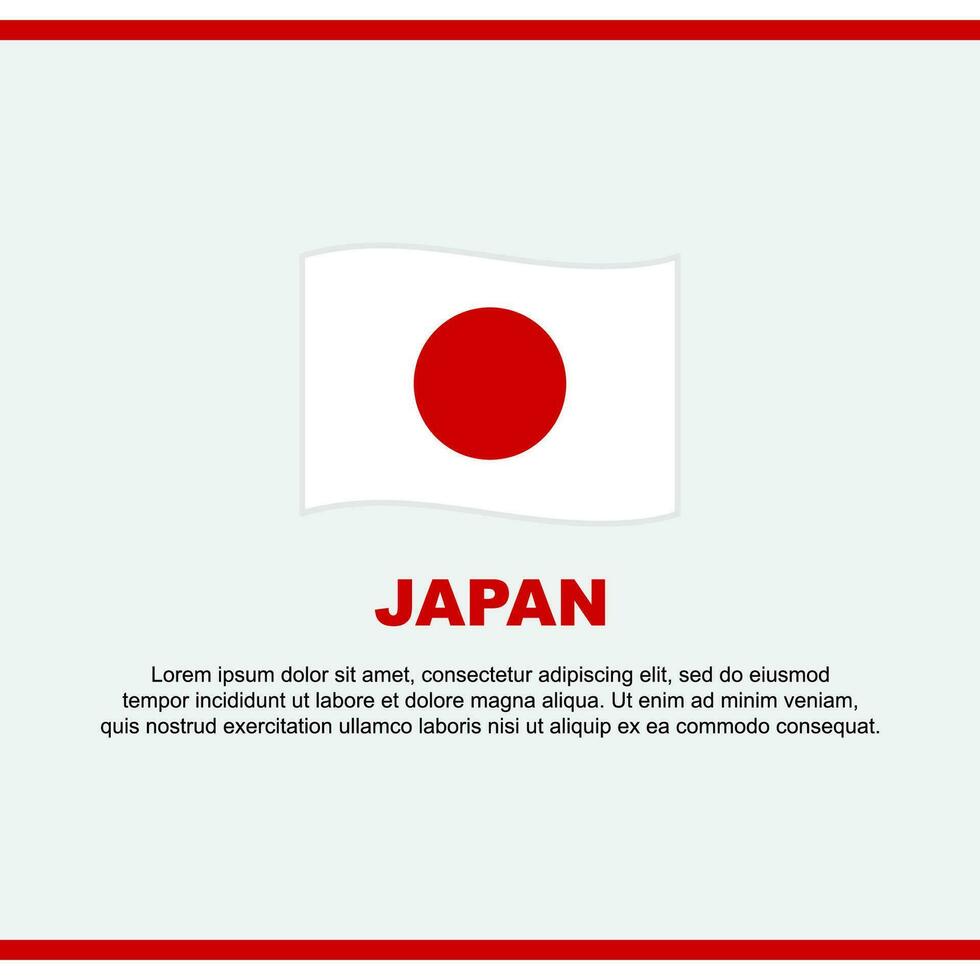 Japan Flagge Hintergrund Design Vorlage. Japan Unabhängigkeit Tag Banner Sozial Medien Post. Japan Design vektor