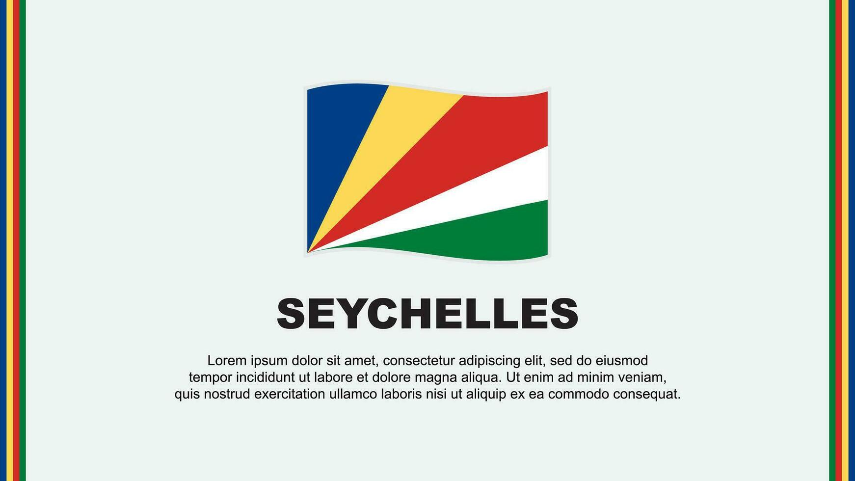 Seychellen Flagge abstrakt Hintergrund Design Vorlage. Seychellen Unabhängigkeit Tag Banner Sozial Medien Vektor Illustration. Seychellen Karikatur
