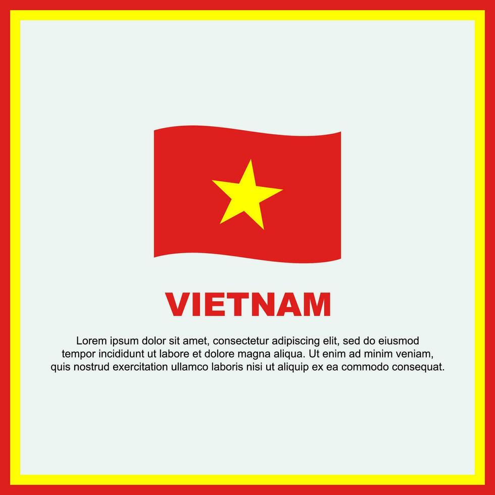 vietnam flagga bakgrund design mall. vietnam oberoende dag baner social media posta. vietnam baner vektor